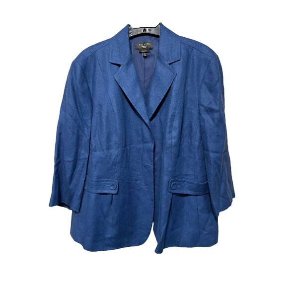 Talbots Sweaters - Talbots Navy Blue Irish Linen  Two Button down 3/4 length Sleeve Pockets on Fron